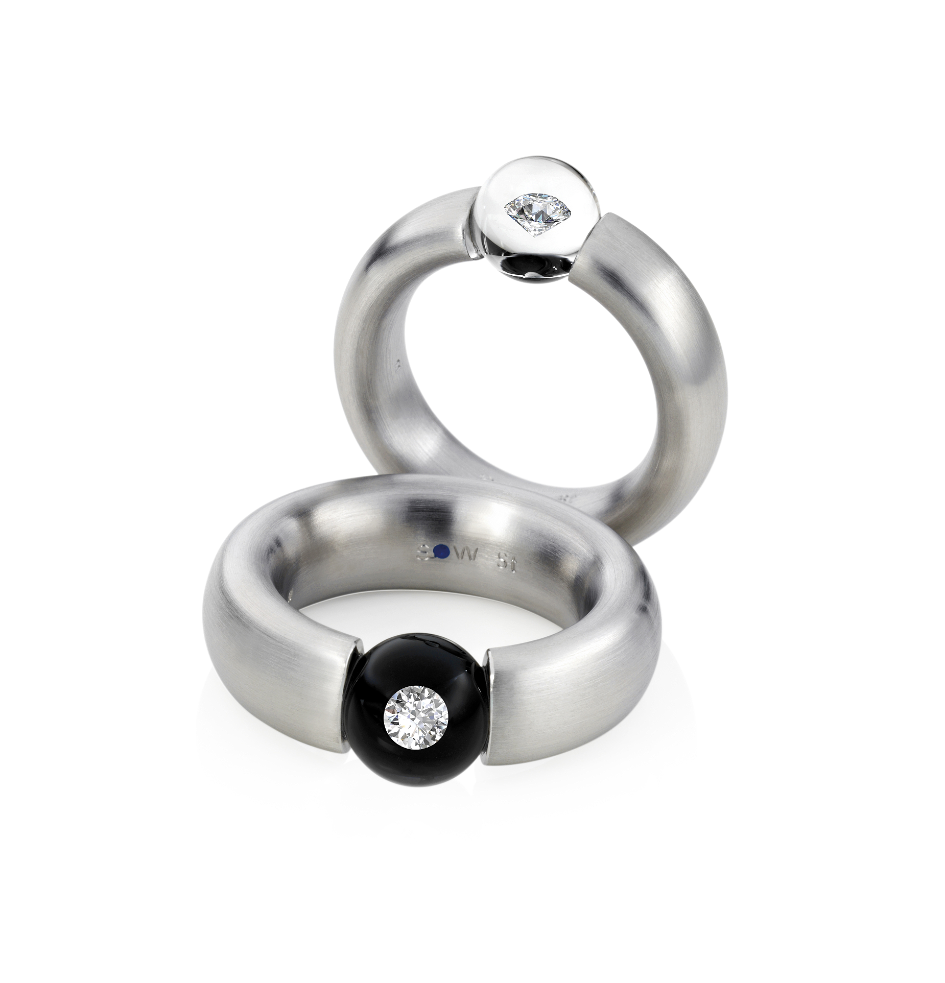 Glasklar Ring Edition 0,10 Carat Schwarz